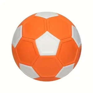 7.5-Inch Curve Soccer Ball with Needle - Durable PVC Recreational Swerve Ball for Outdoor Parties, Training & Games - Vibrant Orange & White Design, Machine-Stitched Construction, Perfect Gift for Soccer Fans, Soccer Accessories, Party Game Ball