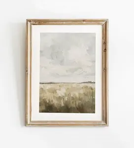 Neutral Landscape Printable Wall Art, Fall Print, Grass Field Landscape Print1