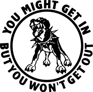 Attack Dog Rottweiler Pitbull Car Truck Window Laptop Vinyl Decal Sticker
