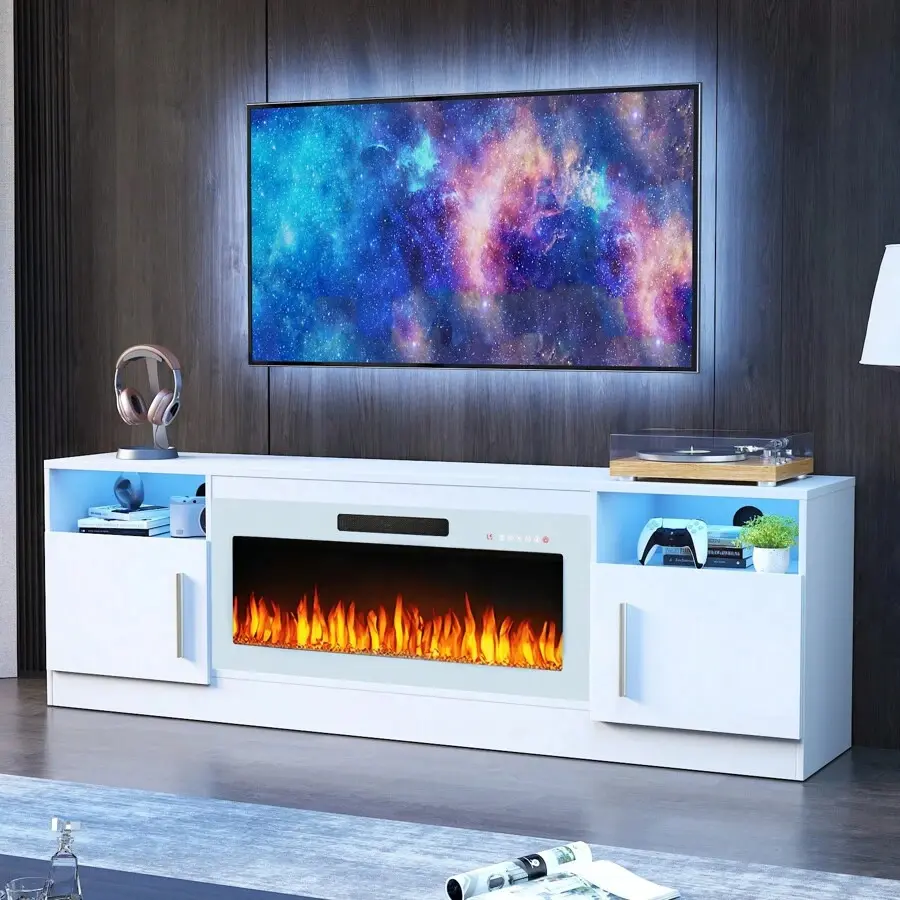 White With White Fireplace