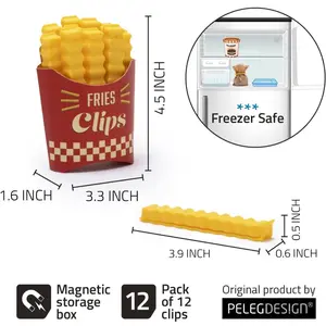 Fries Clips: 12 Cute French-Fries-Shaped Bag Clips to Seal Opened Food Packages
