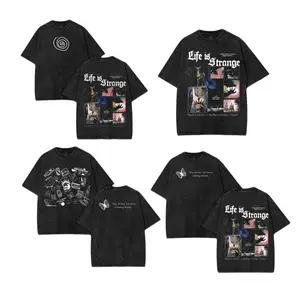 Life is Strange Washed Tshirt Oversize 2 Sided Cotton unisex graphic tees game Menswear Vintage Retro Gaming Black streetwear Top gamer merch t-shirt Clothes Apparel