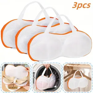 3 Pcs Bra Wash Bags for Laundry,Lingerie,Underwear,Brassiere Bag Set for Washing Machine With Zipper Women Delicates (A to C Cups),Halloween Party Decor Gifts,Hand Tools Kits