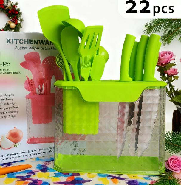 15PCS knife holder kitchen knife set: Japanese style knife, meat/vegetable knife, chicken bone knife, German steak knife storage built-in sharpener - stainless steel washable dishwasher suitable for women, wives, Mother's Day, pink/white/black