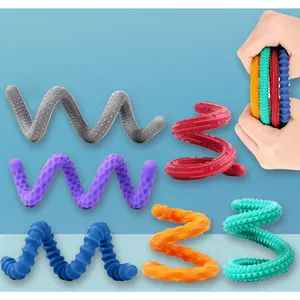 Quiet Silicone Fidget Stick Sensory Toys Textured Stress Relief for Kids Adults Autism ADHD Classroom Focus Travel Calm Toys