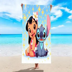Summer Limited Edition Lilo & Stitch Starry Beach Towel, Extra Large Microfiber Towel, Super Absorbent and Quick Dry, Perfect for Beach, Pool, Travel