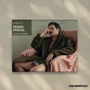 Pedro Pascal 2026 Calendar - Daddy Joel Miller, dinDjarin |  Home Decor, Office Decor - T.LOU Fan Gift, Unique Holiday Gift