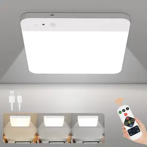 Rechargeable Motion Sensor Closet Light w/ Remote - 6000mAh Battery, 400LM, 3 Color Modes, Magnetic Wireless Ceiling Light for Indoor Use, Shower, Bathroom, Pantry, Stairs, Hallway