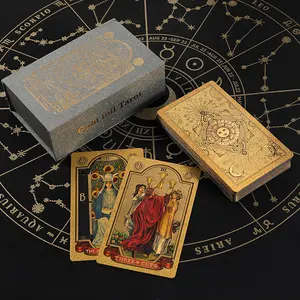 Tarot Cards Deck, Gold Foil Tarot Cards Deck for Beginners - Splendid Classic Waterproof Deck with Guidebook, Premium Divination Cards for New Readers tarot deck Beginner Tarot Deck for Divination