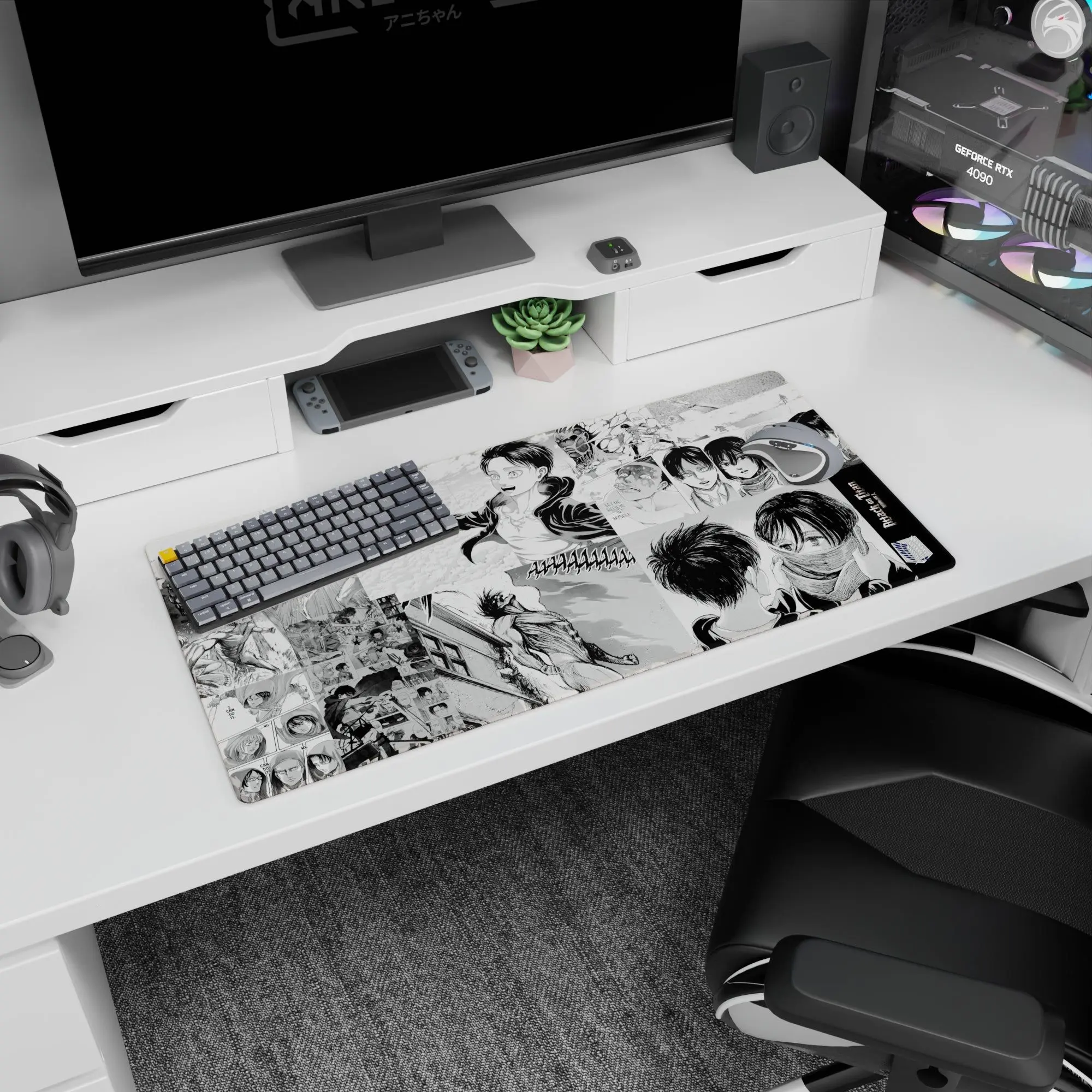 [SALE UP TO 30%]Attack on Titan - Anime Desk Mat - Manga Chronicles, Mouse Pad for Anime Fan, Gaming Desk Accessories, Large Computer Pad, Desk Decor