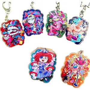 6 Ops TADC Acrylic Keychains, Amazing Digital Circus Fan-made Acrylic Charms Pomni Ragatha Jax Caine Kinger Zooble Anime Chibi Gifts
