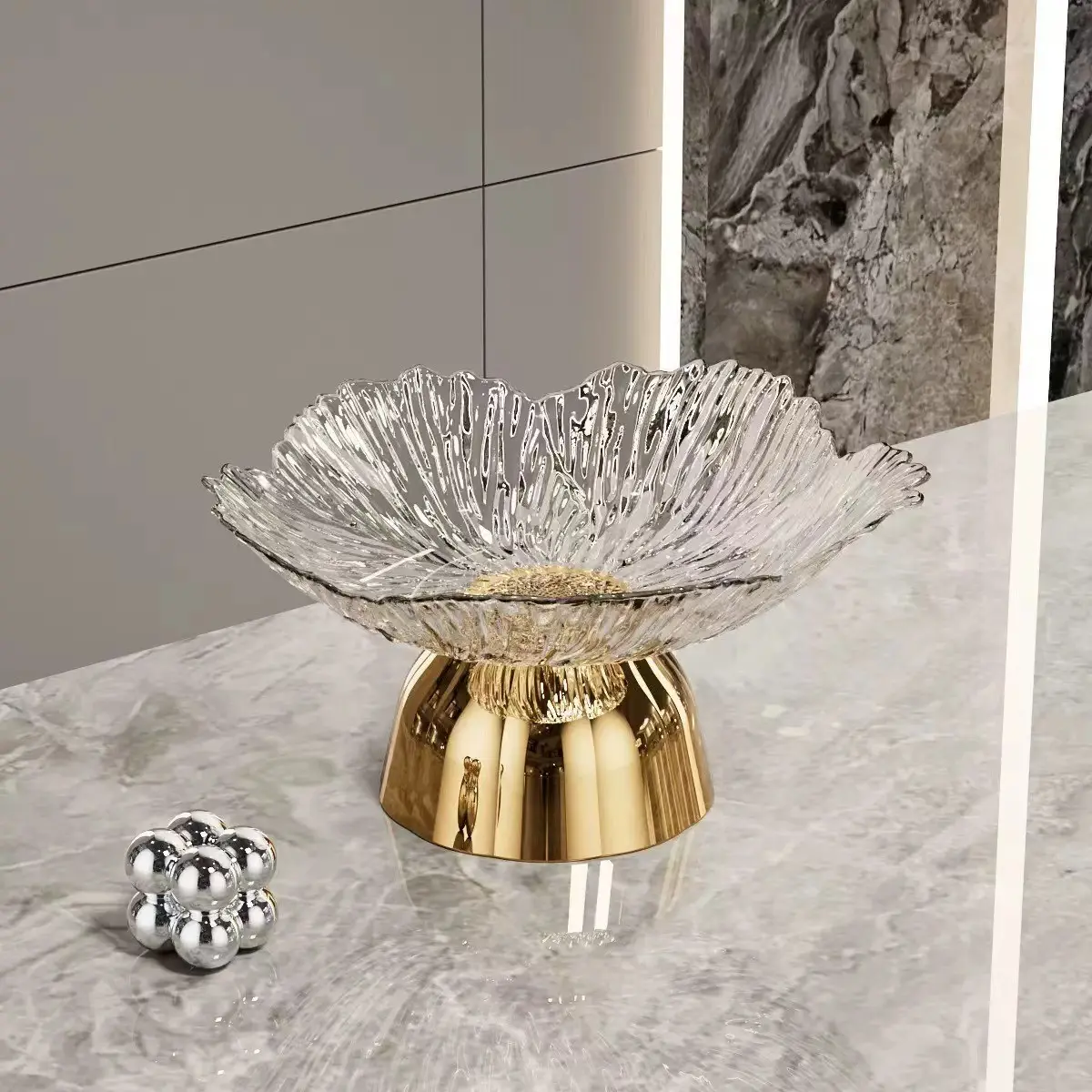 Elegant High-End Fruit Bowl Stand, Italian Luxury Style, Non-Slip Stable Easy Clean, Versatile Use, Perfect for Living Room Coffee Table Family Gatherings