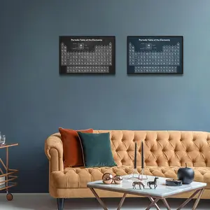 Periodic Table Of Elements Unframed Painting, 2 Counts/set Modern Canvas Wall Art, Wall Decor for Home Living Room Bedroom Office School