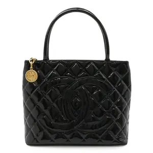 Pre-owned CHANEL Patent Leather Tote Bags Matelasse Fukoku 2way tote bag