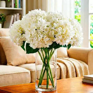 3/6 Pcs Real Touch Hydrangea Stems – Elegant  for Wedding, Party & Home Décor – Perfect for Table Centerpieces (NO Vase Included) phoenix florist Heart-Shaped Preserved Rose Box artificial boston fern year-round use diy spring decor large leaf out