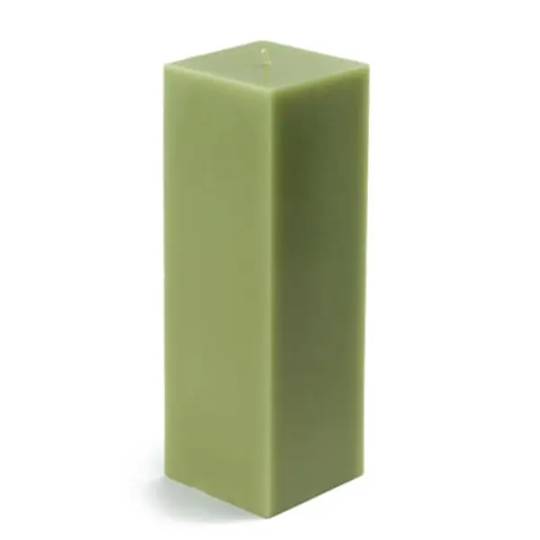 3 x 9 in. Sage Square Pillar Candle, Green