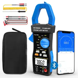 Bluetooth Clamp Meter, TRMS 6000 Counts Auto- Ranging Clamp on Ammeter, 1000A AC/DC Clamp Volt Meter, Clamp Multimeter Measures Capacitance, Ohm, Hz, NCV and Temperature