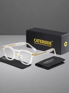 CATERSIDE One Pair With Packaging Retro Hip Hop Style Prescription Glasses Frame TR90 Square Optical Frame CP Temple Tips Personality Street Fashion Unisex Music Festival Beachside Street Photography Travel Decoration Prop