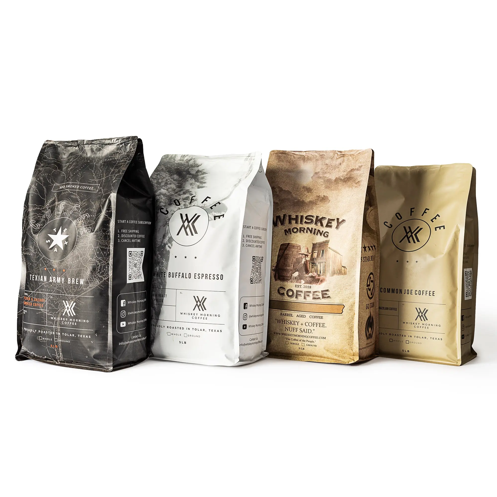 Whiskey Morning Coffee 5 Pound Coffee Bags - Wholesale Pricing, Beans, Grounds, Unique Flavors