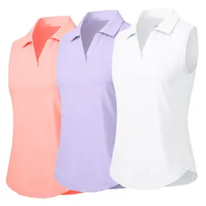 TBMPOY Women’s Sleeveless Golf Polo Shirts 3 Pack V-Neck Collared Tennis Tank Tops Quick Dry Lightweight UPF 50+ Athletic Tops  #summervibes