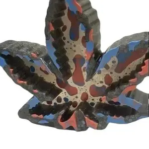 Cosmic Fushion Leaf Resin Ashtray - Elegant Leaf Design, Versatile for Various Uses, Lightweight and Durable Material Metallic Ornaments