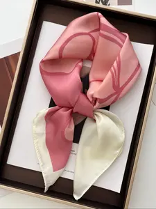 Women's Luxury Design Fashion Print Silk Bandana Scarf, Spring 70x70cm, Perfect for Daily Wear, Stylish and Comfortable, Casual Soft Scarf