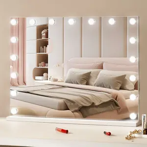 VEVOR Vanity Mirror with Lights, Three Color Lighting Modes, Lighted Makeup LED Mirror, and 5X Magnification, USB Port, Smart Touch Control, 360Rotation (21.7x17.7 in, White)VEVOR Super Brand Day