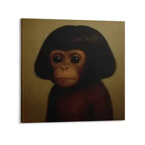 Whimsical Monkey Portrait Canvas Painting Fun Animal Wall Decoration for Living Rooms & Bedrooms Durable Vibrant Display