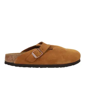 BIRKENSTOCK Womens Boston Soft Footbed Suede Leather Clogs Casual - Brown