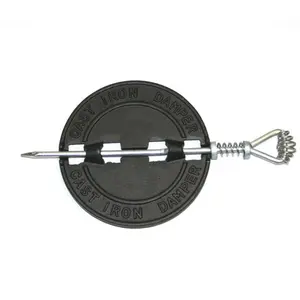 212 MAIN 8 in. Cast Iron Wood Stove Damper, Heavy Duty, Spring Loaded, Removable Steel Triple Wall Shaft