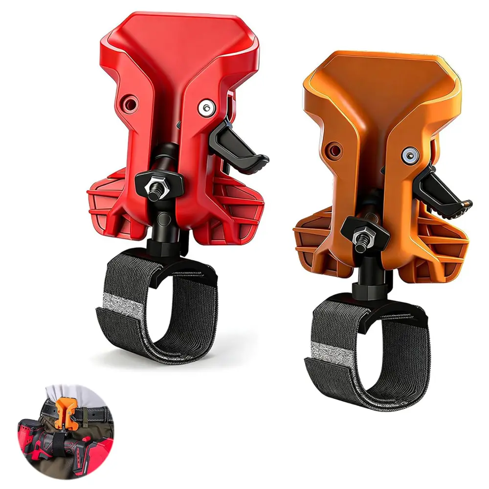 1 or 2Pcs Tool Belt Holders for Drills and Hammers–Self Locking, Quick Draw Metal Waist Hanger with Double Lock System,Universal Drill Belt Clip,Easily Attach to Any Belt