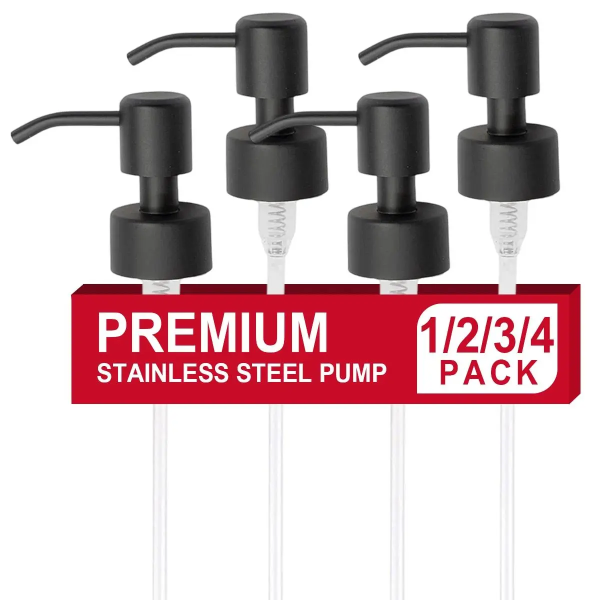1/2/3/4pcs Soap Dispenser Pump Head Replacement Spare for Standard 28/400, Stainless Steel Pump Head Soap Dispenser