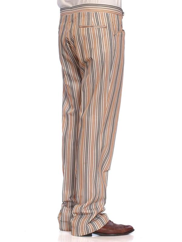 1960S GLEN OAKS Striped Polyester Men's Pants