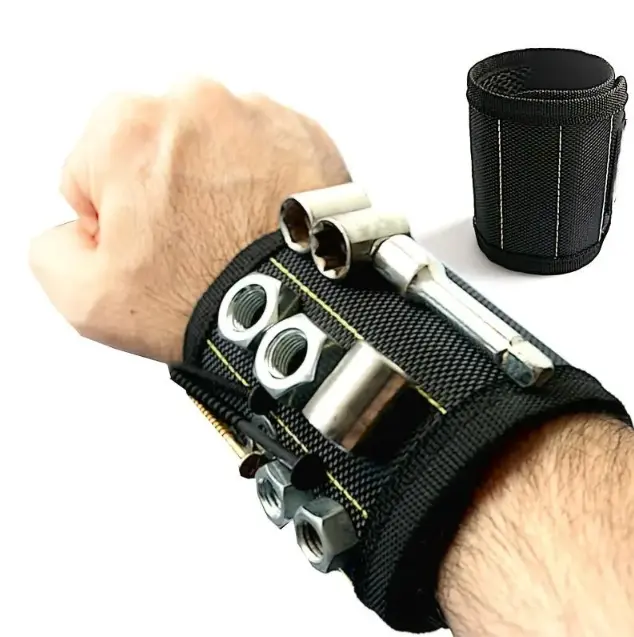 Magnetic Wristband Tool Holder, Adjustable Breathable Storage Armband, Wrist Magnet Strap for Holding Screws, Nails, Bolts & Drill Bits, Tool Organizer, Tool Pouch, Tool Pockets, Tool Organisers