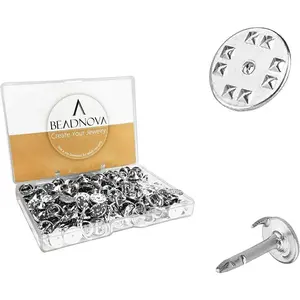 300 Pairs Butterfly Pin Backings Clutch Tie Tacks Lapel Pin Backs Enamel Backs Blank with Backings (Silver, 300 Sets)