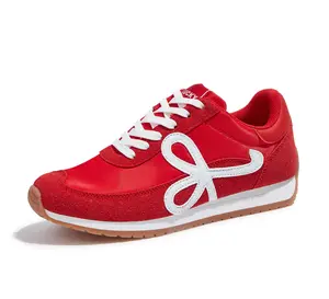 LUCKY STEP Women's Fashion Sneakers Trendy Stylish Low Top Classic Retro Casual Ladies Comfortable Running Walking Shoes with Nylon Suede Upper & Slip Resistant Outsole