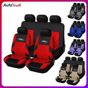Car Seat Covers for 5 Seats Universal, for Car Front & Rear Seats, Fabric Stylish Car Seat Protectors, Airbag Compatible, Fits Most Cars Vans SUVs & Trucks, Car Accessories, Car Interior Kit