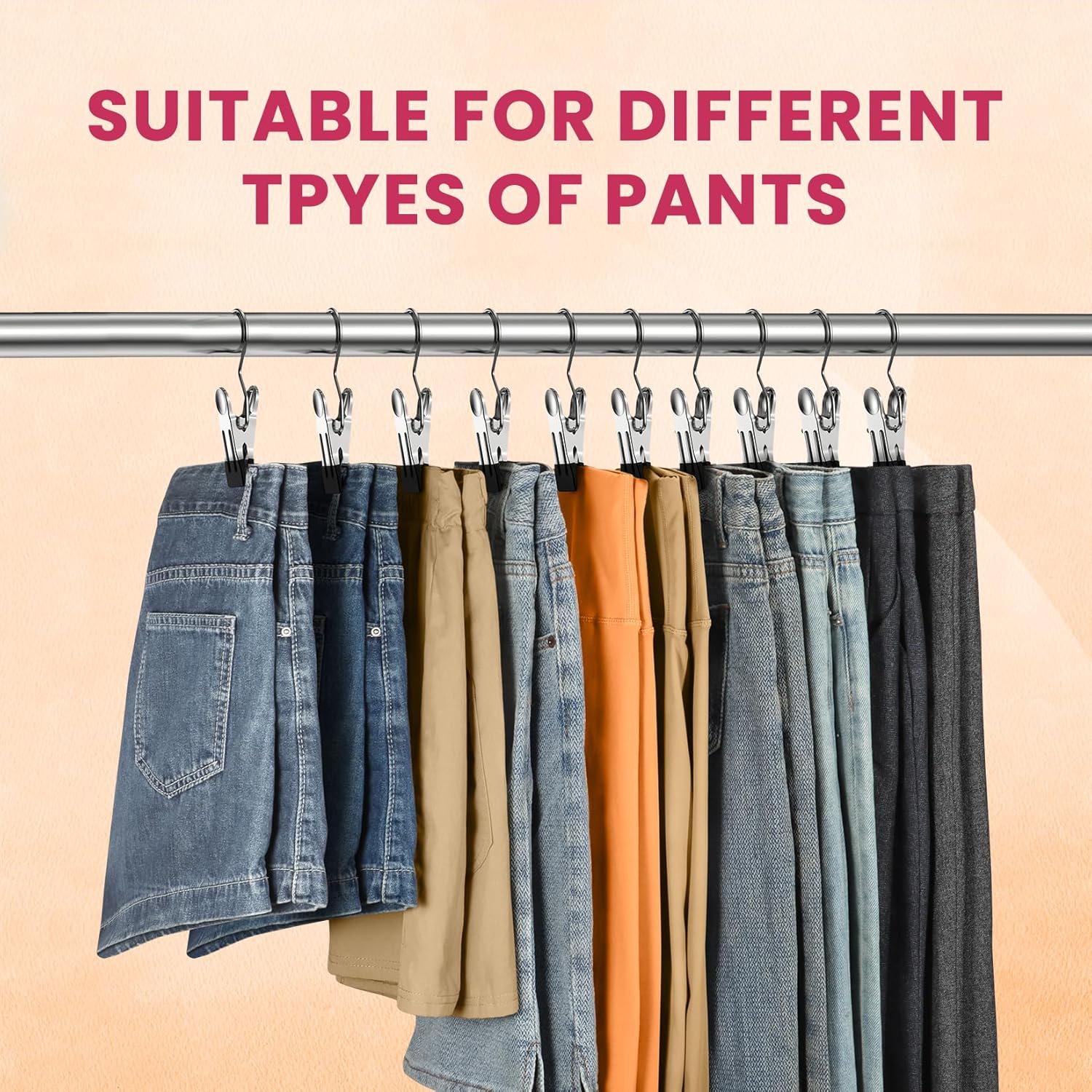 20 Pack Space Saving Pants Hangers with Clips, Multifunctional Closet Organizer for Hanging Leggings, Yoga Pants, Jeans, Shorts, Skirts and Hats blade stand door 20 Pack Space Saving Pants Hangers with Clips, Multifunctional Closet Organizer for Hanging Leggings, Yoga Pants, Jeans, Shorts, Skirts and Hats blade stand door