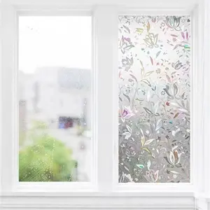 1 Pc Tulip Privacy Window Film – Frosted semi-transparent static cling glass sticker. No-glue design, easy to apply and remove, blocks visibility while letting light in, perfect for bathroom, office and living room décor.