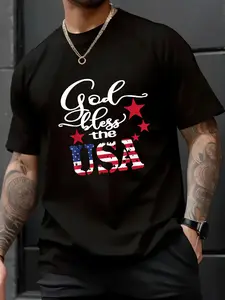 100% Cotton Unisex God Bless The USA 4th of July Patriotic US Flag T-Shirt - Keep Dreaming T-Shirt – Soft Touch, Streetwear Tee