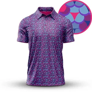 Bogey Bros Men’s Premium Printed Golf Polo Shirt Lightweight Breathable Athletic Casual Fashion Top