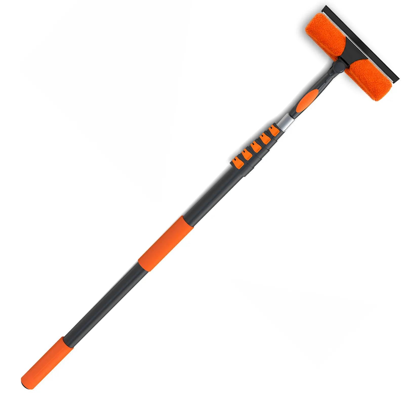 LAANPOLE 30FT Window Squeegee with Extension Pole, 2-in-1 Squeegee for Window Cleaning, Professional Cleaning Kit for Home with 24FT Telescoping Pole for Outdoor Indoor Use