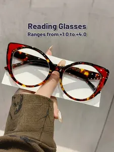 1 Pair of Ladies Cat Eye Retro Reading Glasses Clear Transparent Computer Presbyopic Glasses 1.0 to 4.0