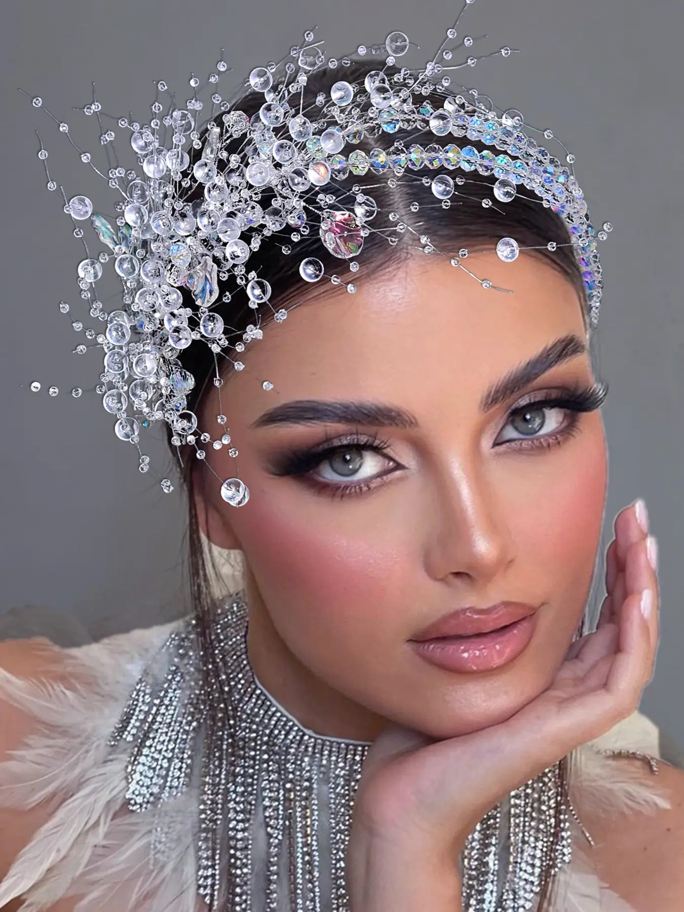 Luxury Handmade Crystal Bridal Hair Accessory Bridal Headpiece Jasmine Princess Crown Rapunzel Crown Perfect for Weddings & Birthdays Elegant Design for Special Occasions