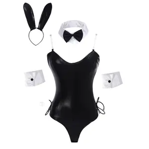 Womens Bunny Costume Girl Suit Senpai Cosplay Anime Role Costume One Piece Bodysuit Stockings Set