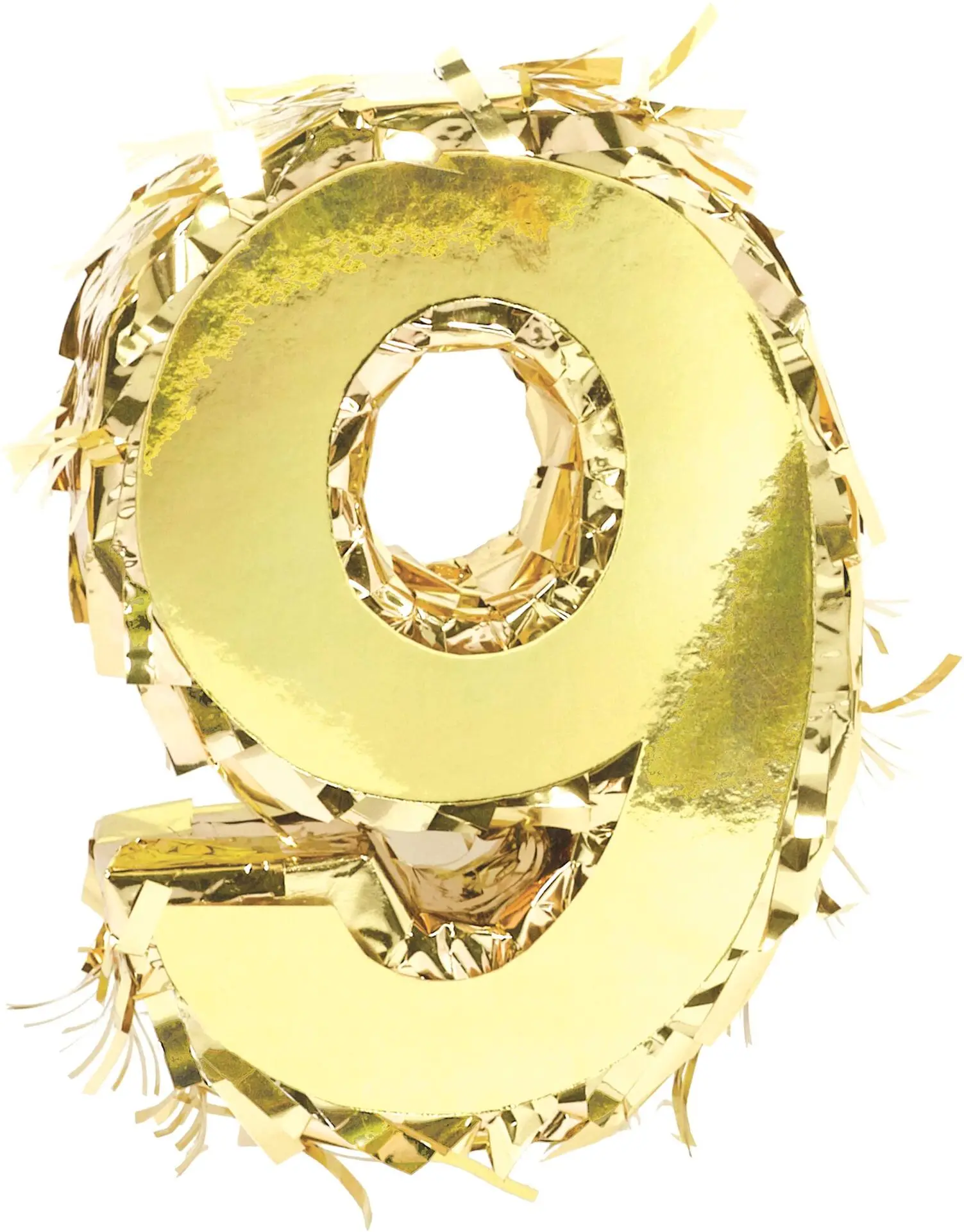 Metallic Gold Mini Number 0 Piñata Decoration