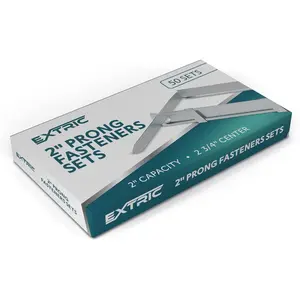 Paper Fasteners 2" Capacity 2.75" Base 50 Complete Base Set Prong Fasteners