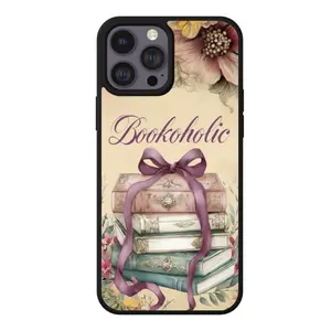 Vintage Floral Bookoholic Phone Case - Shockproof TPU Protection Cover with Unique Pattern Lightweight Design & Elevated Beveled Edge for Screen Protection