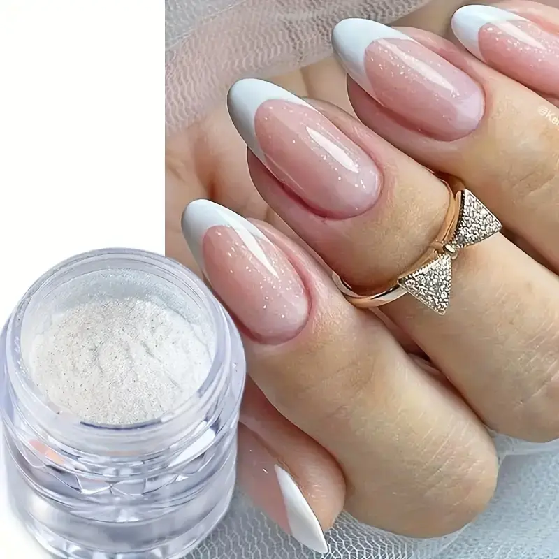 Aurora Chrome Nail Powder, Holographic Ice Transparent Glitter, Alcohol-Free Formula, Perfect for Summer Manicure Decorations