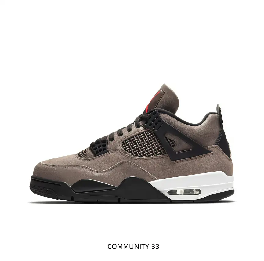 Men Taupe Brown Retro Mid‑Top Basketball Sneakers, Suede Mesh Mixed Upper Visible Air Cushion Sole Lace‑Up Street Casual Sports Shoes